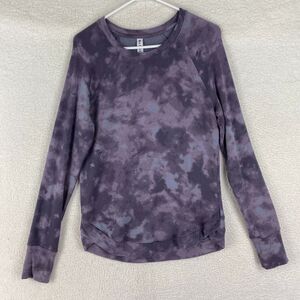 Athleta Sweatshirt Womens Size S Tall Purple Tie Dye Mindset Printed Long Sleeve